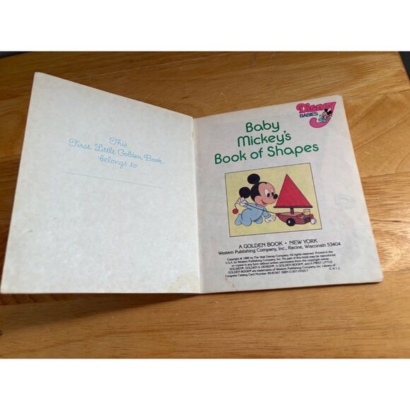 Baby Mickeys Book Of Shapes By Disney Babies 1986 A First Little Golden Book - Picture 3 of 5